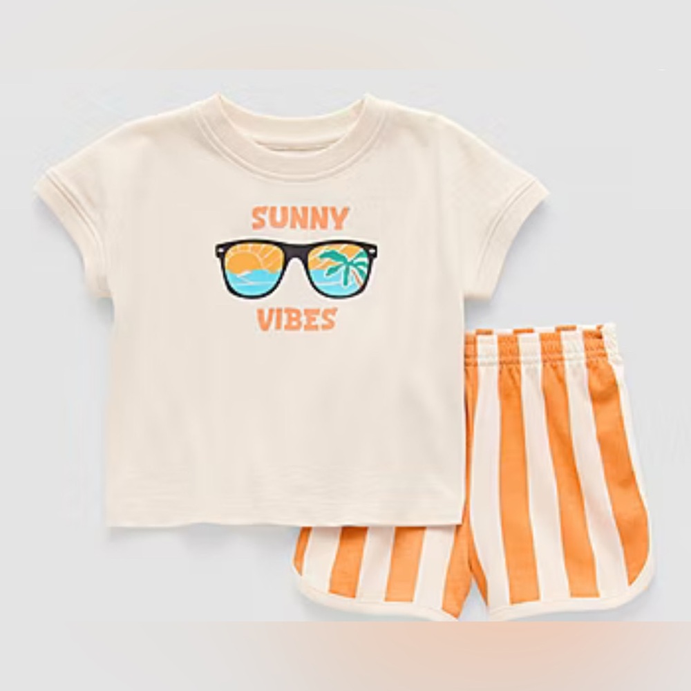 Okie Dokie Baby Boys Summer Outfit With T-Shirt & Shorts Both NWT Size 24 Months